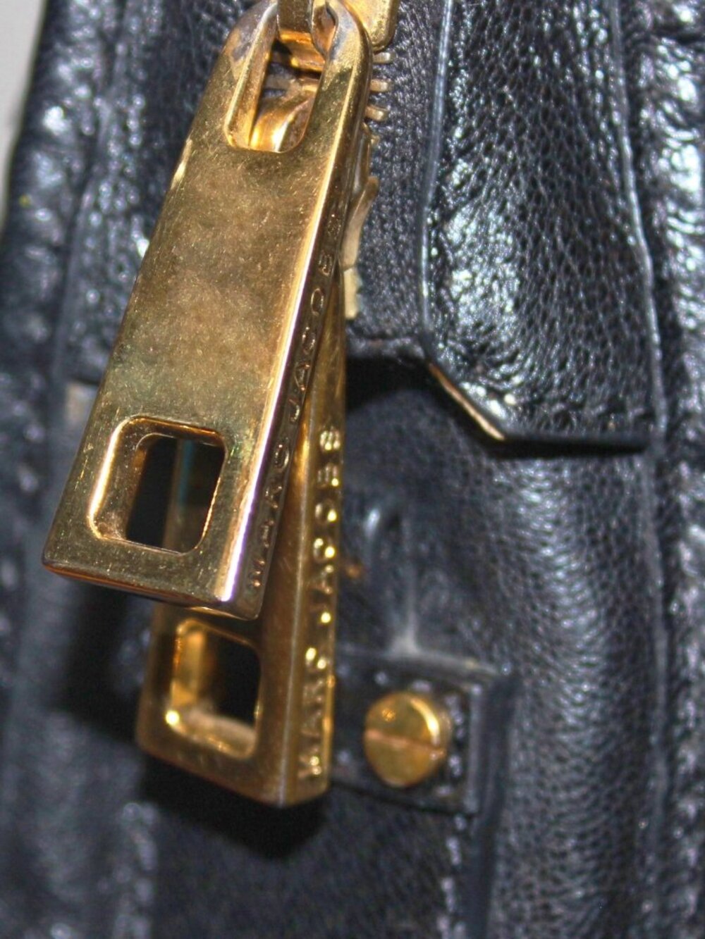 $1300 Marc Jacobs Black Leather Wellington Fulton Satchel Hobo Bag - Picture 11 of 15